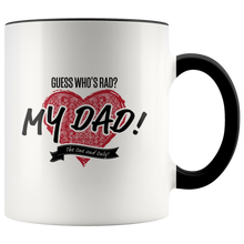 Load image into Gallery viewer, Guess Who's Rad? White Accent Mug