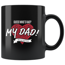 Load image into Gallery viewer, Guess Who's Rad? Black Mug