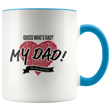 Load image into Gallery viewer, Guess Who's Rad? White Accent Mug