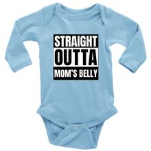 Load image into Gallery viewer, Straight Outta Mom's Belly Baby Bodysuit - Long Sleeve