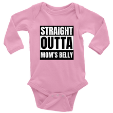 Load image into Gallery viewer, Straight Outta Mom's Belly Baby Bodysuit - Long Sleeve