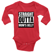 Load image into Gallery viewer, Straight Outta Mom's Belly Baby Bodysuit - Long Sleeve