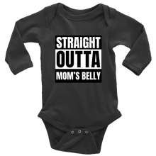 Load image into Gallery viewer, Straight Outta Mom's Belly Baby Bodysuit - Long Sleeve