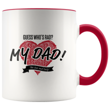 Load image into Gallery viewer, Guess Who's Rad? White Accent Mug