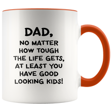 Load image into Gallery viewer, Dad, No Matter ... White Accent Mug
